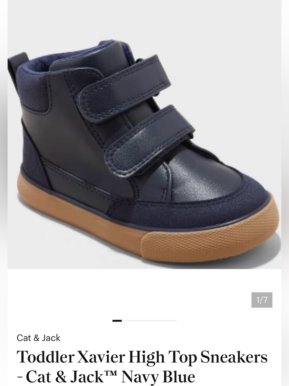 Cat & Jack Boys Toddler High-Top navy blue Sneakers winter boots Size 6 Like New